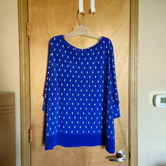 Jaclyn Smith Collection 3x Blue White Blouse - Picture 2 of 5